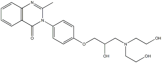 3-[4-[2-Hydroxy-3-[bis(2-hydroxyethyl)amino]propoxy]phenyl]-2-methylquinazolin-4(3H)-one Struktur