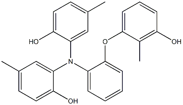 N,N-Bis(2-hydroxy-5-methylphenyl)-2-(3-hydroxy-2-methylphenoxy)benzenamine Struktur