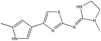 2-(1-Methylimidazolidin-2-ylidene)amino-4-(2-methyl-1H-pyrrol-4-yl)thiazole Struktur