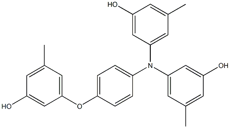 N,N-Bis(3-hydroxy-5-methylphenyl)-4-(3-hydroxy-5-methylphenoxy)benzenamine Struktur