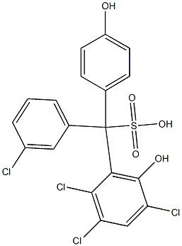 (3-Chlorophenyl)(2,3,5-trichloro-6-hydroxyphenyl)(4-hydroxyphenyl)methanesulfonic acid Struktur