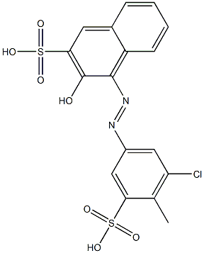 4-[(5-Chloro-4-methyl-3-sulfophenyl)azo]-3-hydroxy-2-naphthalenesulfonic acid Struktur