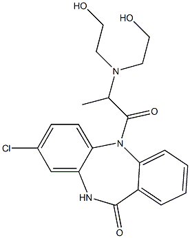 8-Chloro-5-[2-[N,N-bis(2-hydroxyethyl)amino]propanoyl]-5,10-dihydro-11H-dibenzo[b,e][1,4]diazepin-11-one Struktur