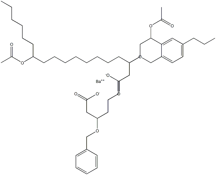 Bis(3-benzyloxy-12-acetyloxystearic acid)barium salt Struktur