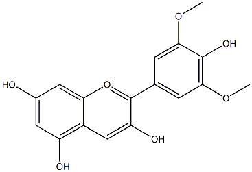 3,4',5,7-Tetrahydroxy-3',5'-dimethoxyflavylium Struktur