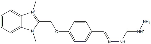 1,3-Dimethyl-2-[4-[2-(aminoiminiomethyl)hydrazonomethyl]phenoxymethyl]1H-benzimidazol-3-ium Struktur