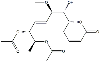 (R)-5,6-Dihydro-6-[(1R,2R,3E,5R,6S)-5,6-diacetoxy-1-hydroxy-2-methoxy-3-hepten-1-yl]-2H-pyran-2-one Struktur