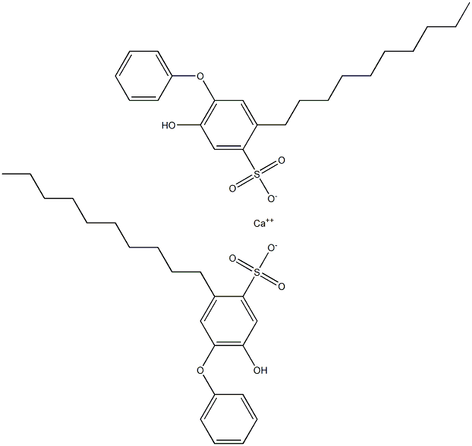 Bis(6-hydroxy-3-decyl[oxybisbenzene]-4-sulfonic acid)calcium salt Struktur