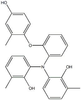 N,N-Bis(2-hydroxy-3-methylphenyl)-2-(4-hydroxy-2-methylphenoxy)benzenamine Struktur