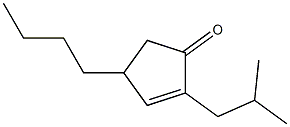 2-Isobutyl-4-butyl-2-cyclopenten-1-one Struktur