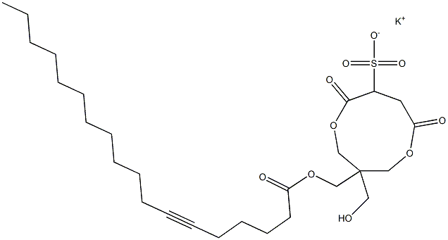 1-[[(1-Oxo-6-octadecyn-1-yl)oxy]methyl]-1-(hydroxymethyl)-4,7-dioxo-3,8-dioxacyclononane-6-sulfonic acid potassium salt Struktur