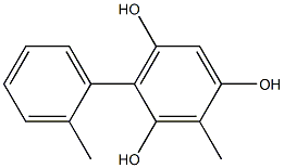 2-Methyl-4-(2-methylphenyl)benzene-1,3,5-triol Struktur