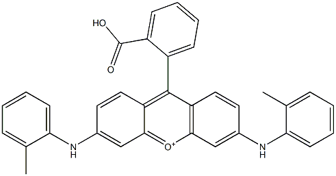 9-(2-Carboxyphenyl)-3,6-bis[(2-methylphenyl)amino]xanthylium Struktur