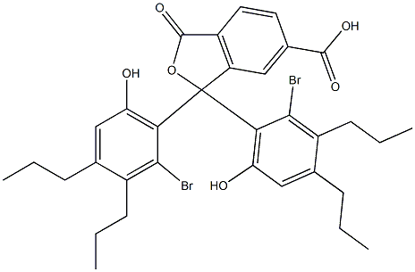 1,1-Bis(2-bromo-6-hydroxy-3,4-dipropylphenyl)-1,3-dihydro-3-oxoisobenzofuran-6-carboxylic acid Struktur