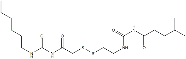 1-(4-Methylpentanoyl)-3-[2-[[(3-hexylureido)carbonylmethyl]dithio]ethyl]urea Struktur