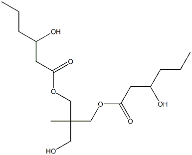 Bis(3-hydroxyhexanoic acid)2-(hydroxymethyl)-2-methyl-1,3-propanediyl ester Struktur