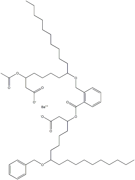 Bis(8-benzyloxy-3-acetyloxystearic acid)barium salt Struktur