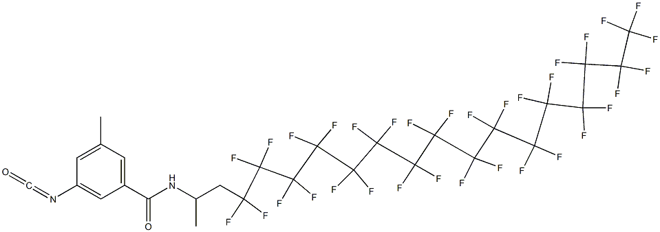 3-Isocyanato-5-methyl-N-[2-(tritriacontafluorohexadecyl)-1-methylethyl]benzamide Struktur