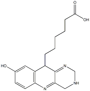 6-[(2,3,4,10-Tetrahydro-8-hydroxypyrimido[5,4-b]quinolin)-10-yl]hexanoic acid Struktur