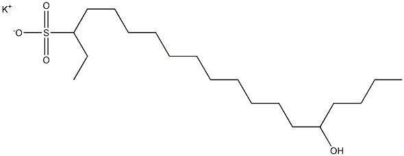 15-Hydroxynonadecane-3-sulfonic acid potassium salt Struktur