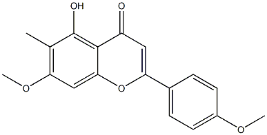 2-(4-Methoxyphenyl)-5-hydroxy-6-methyl-7-methoxy-4H-1-benzopyran-4-one Struktur