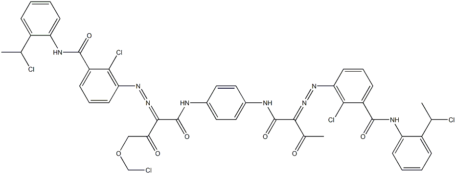 3,3'-[2-(Chloromethoxy)-1,4-phenylenebis[iminocarbonyl(acetylmethylene)azo]]bis[N-[2-(1-chloroethyl)phenyl]-2-chlorobenzamide] Struktur