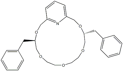 (4R,14R)-4,14-Dibenzyl-3,6,9,12,15-pentaoxa-21-azabicyclo[15.3.1]henicosa-1(21),17,19-triene Struktur