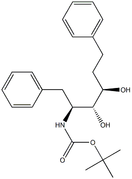 N-[(1S,2R,3R)-1-Benzyl-2,3-dihydroxy-5-phenylpentyl]carbamic acid tert-butyl ester Struktur