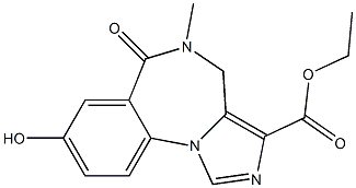 8-Hydroxy-5,6-dihydro-5-methyl-6-oxo-4H-imidazo[1,5-a][1,4]benzodiazepine-3-carboxylic acid ethyl ester Struktur