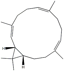 (1R,2E,6E,10E,14S)-3,7,11,15,15-Pentamethylbicyclo[12.1.0]pentadeca-2,6,10-triene Struktur