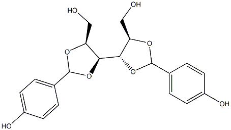 2-O,3-O:4-O,5-O-Bis(4-hydroxybenzylidene)-L-glucitol Struktur