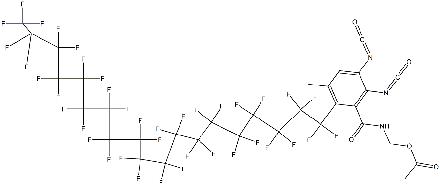 N-(Acetyloxymethyl)-2-(nonatriacontafluorononadecyl)-5,6-diisocyanato-3-methylbenzamide Struktur