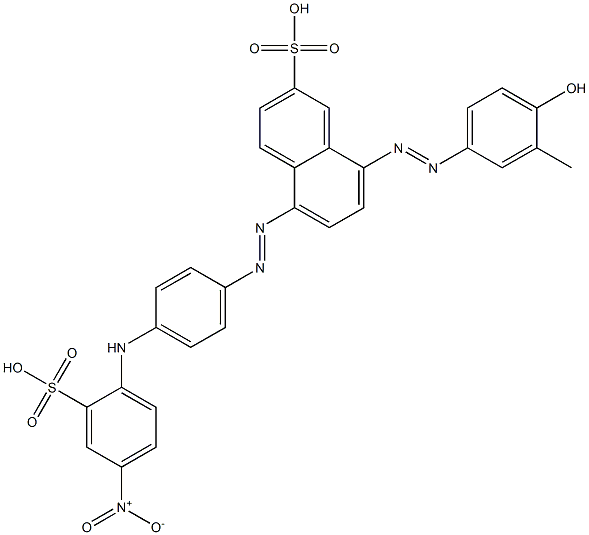 8-(4-Hydroxy-3-methylphenylazo)-5-[p-(4-nitro-2-sulfoanilino)phenylazo]-2-naphthalenesulfonic acid Struktur