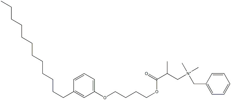 N,N-Dimethyl-N-benzyl-N-[2-[[4-(3-dodecylphenyloxy)butyl]oxycarbonyl]propyl]aminium Struktur