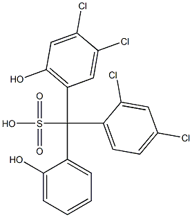 (2,4-Dichlorophenyl)(3,4-dichloro-6-hydroxyphenyl)(2-hydroxyphenyl)methanesulfonic acid Struktur