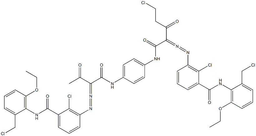 3,3'-[2-(Chloromethyl)-1,4-phenylenebis[iminocarbonyl(acetylmethylene)azo]]bis[N-[2-(chloromethyl)-6-ethoxyphenyl]-2-chlorobenzamide] Struktur