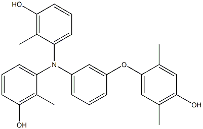 N,N-Bis(3-hydroxy-2-methylphenyl)-3-(4-hydroxy-2,5-dimethylphenoxy)benzenamine Struktur