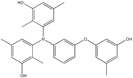 N,N-Bis(3-hydroxy-2,5-dimethylphenyl)-3-(3-hydroxy-5-methylphenoxy)benzenamine Struktur