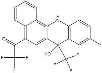 7-Hydroxy-9-methyl-5-trifluoroacetyl-7-trifluoromethyl-7,12-dihydrobenz[c]acridine Struktur