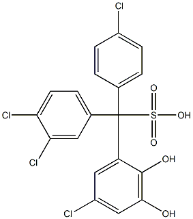 (4-Chlorophenyl)(3,4-dichlorophenyl)(5-chloro-2,3-dihydroxyphenyl)methanesulfonic acid Struktur