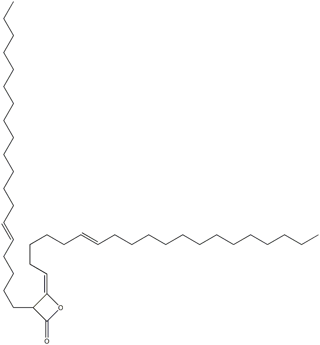 3-(5-Nonadecenyl)-4-(6-icosen-1-ylidene)oxetan-2-one Struktur