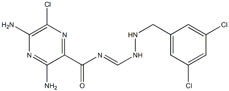 6-Chloro-2-[[(3,5-dichlorobenzylamino)aminomethylene]carbamoyl]pyrazine-3,5-diamine Struktur