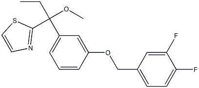 2-[1-Methoxy-1-[3-(3,4-difluorobenzyloxy)phenyl]propyl]thiazole Struktur