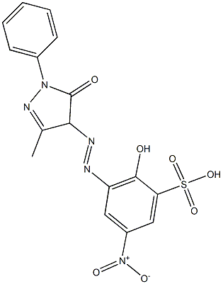 3-[[(4,5-Dihydro-3-methyl-5-oxo-1-phenyl-1H-pyrazol)-4-yl]azo]-2-hydroxy-5-nitrobenzenesulfonic acid Struktur