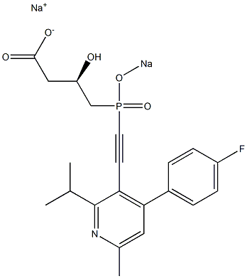 (3R)-4-[[[4-(4-Fluorophenyl)-2-isopropyl-6-methyl-3-pyridinyl]ethynyl]sodiooxyphosphinyl]-3-hydroxybutyric acid sodium salt Struktur