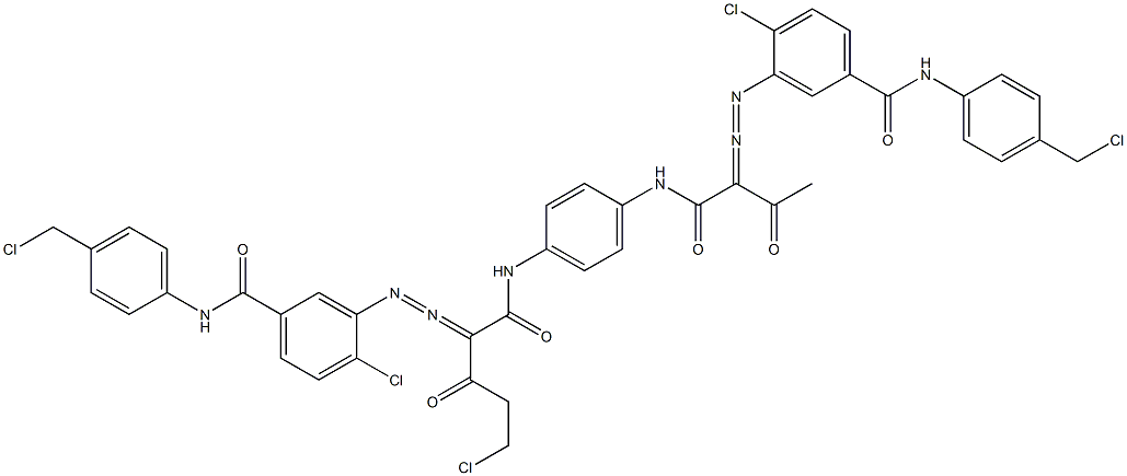 3,3'-[2-(Chloromethyl)-1,4-phenylenebis[iminocarbonyl(acetylmethylene)azo]]bis[N-[4-(chloromethyl)phenyl]-4-chlorobenzamide] Struktur