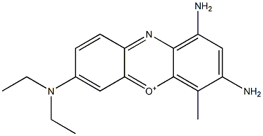 1,3-Diamino-7-(diethylamino)-4-methylphenoxazin-5-ium Struktur