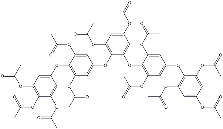 4'-(2,4,6-Triacetoxyphenoxy)-2-[4-(3,4,5-triacetoxyphenoxy)-3,5-diacetoxyphenoxy]-2',3,5,6'-tetraacetoxydiphenyl ether Struktur