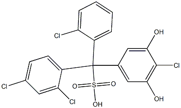 (2-Chlorophenyl)(2,4-dichlorophenyl)(4-chloro-3,5-dihydroxyphenyl)methanesulfonic acid Struktur