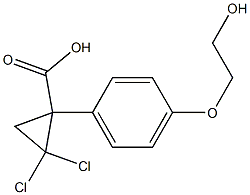 2,2-Dichloro-1-[4-(2-hydroxyethoxy)phenyl]cyclopropane-1-carboxylic acid Struktur